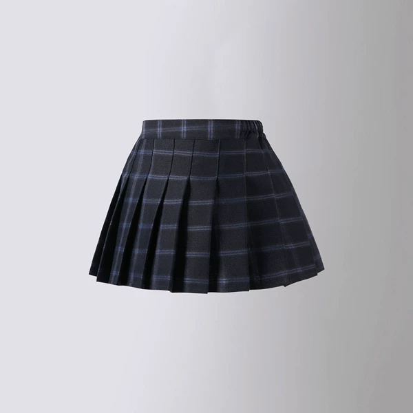 Cobalt blue plaid 1805 pleated skirt