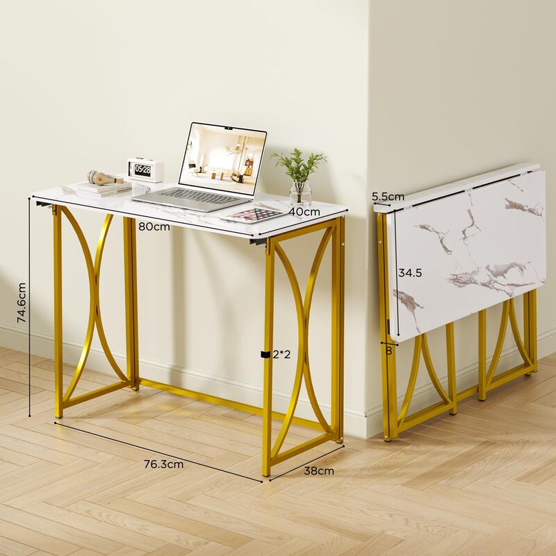 Folding Desk, Small Desk for Bedroom, Space-Saving Home Office, Foldable Computer Desk Folding Desk, Small Desk for Bedroom, Space-Saving Home Office, Foldable Computer Desk