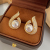 Silver needle from pearl, cute universal earrings with tassels, silver 925 sample, flowered, wholesale