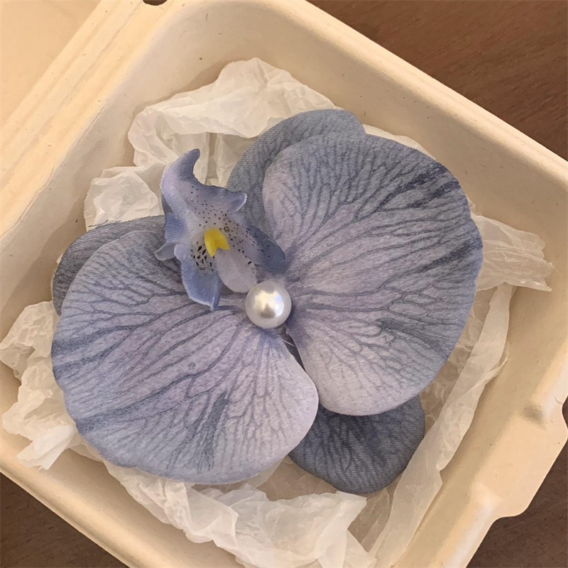 Printemps et été nouveau style chinois fleur Super fée papillon orchidée perle épingle à cheveux pince à bec de canard voyage vacances photographie accessoires pour cheveux pour w_voghion.com