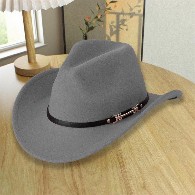 Sombrero nacional de feltro de estilo masculino, sombrero de vaquero occidental, sombrero de bordes retro, sombrero de caballo, fábrica al por mayor, venta caliente para mujeres