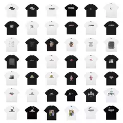 Cross-Border B Luxury Trendy Printed Letter Logo Short-Sleeve Trendy Brand Foreign Trade European Goods 260g Round Neck Unisex Loose T-Shirt