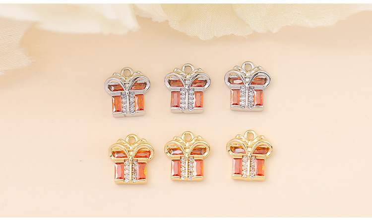 1 Piece Simple Style Gift Box Copper Plating Inlay Pendant Jewelry Accessories display picture 3