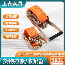 雙鈎滌綸貨物捆綁帶緊固帶加厚棘輪拉緊器貨車緊繩器收緊器捆綁器