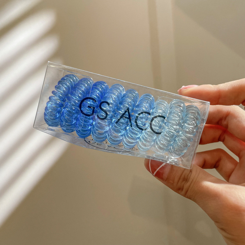 Línea telefónica transparente banda de pelo sin costuras cuerda de pelo de verano femenino banda de goma de verano corbata femenina cabeza 2022 nuevo tocado cuerda de pelo