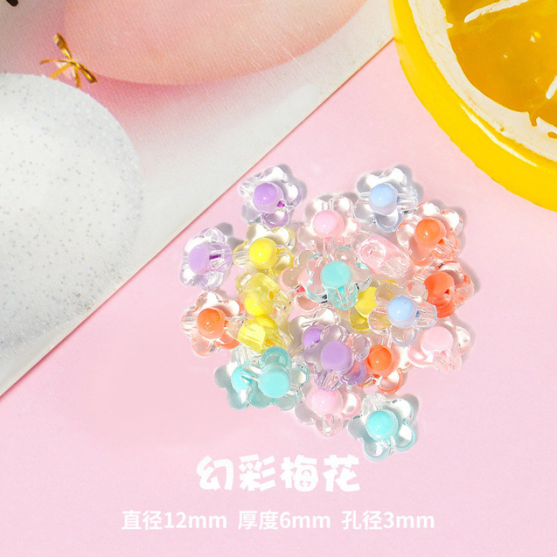 √☑⧓⧓✰♥♥Sandwiched symphony plum blossom beads 12mm [50 pieces 1 pack]♥♥✰⧓⧓