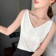 丝绸吊带背心女内搭夏季V领打底缎面桑蚕丝上衣性感外穿大码