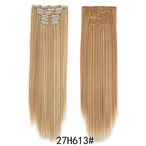Wig for women 16 card long straight hair wig clip hair 6 piece set hair extensions straight hair extensions 6 piece set hair extensions
