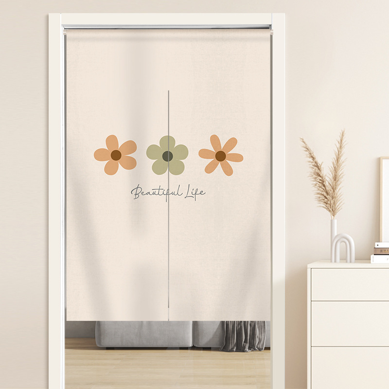 Door Curtain Partition Curtain Bedroom Room Home Privacy Curtain Kitchen Bathroom Toilet Punch-Free Half Curtain Hanging Curtain