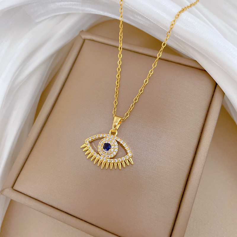 Wunderschöne Halskette Mit Teufelsauge Und Diamanten Für Damen_voghion.com