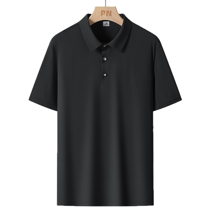 Camiseta de verano de hielo de manga corta Polo para hombre delgada ropa de papá con solapa de ropa de negocios casuales camiseta de papá para hombre