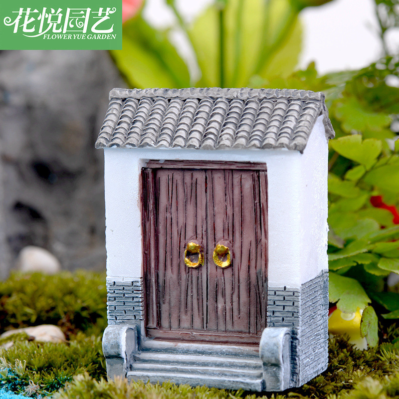 이끼 마이크로 풍경 창조적 인 녹색 식물 zakka 수지 녹색 벽돌 타일 표면 문 (닫힌 문) 장식 장식품