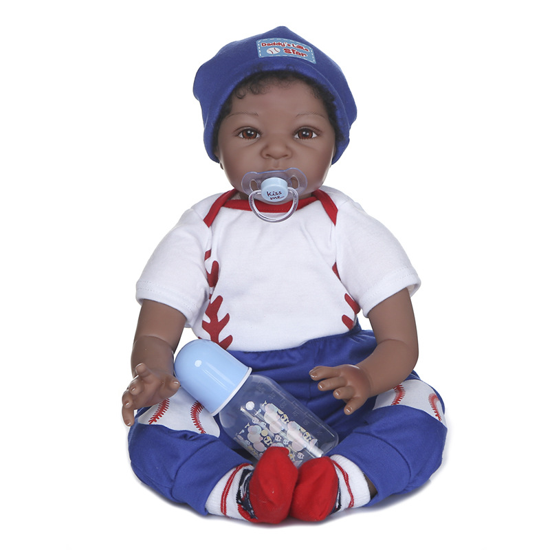 55cm negro bebé simulación bebé renacido muñeca transfronteriza suministro deseo Amazon entrega de una sola pieza