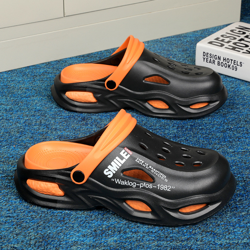 Zapatos con agujeros para hombres, ropa exterior de verano, sandalias deportivas de aumento de suela gruesa, antideslizante, casual, pareja en casa, zapatillas de mierda