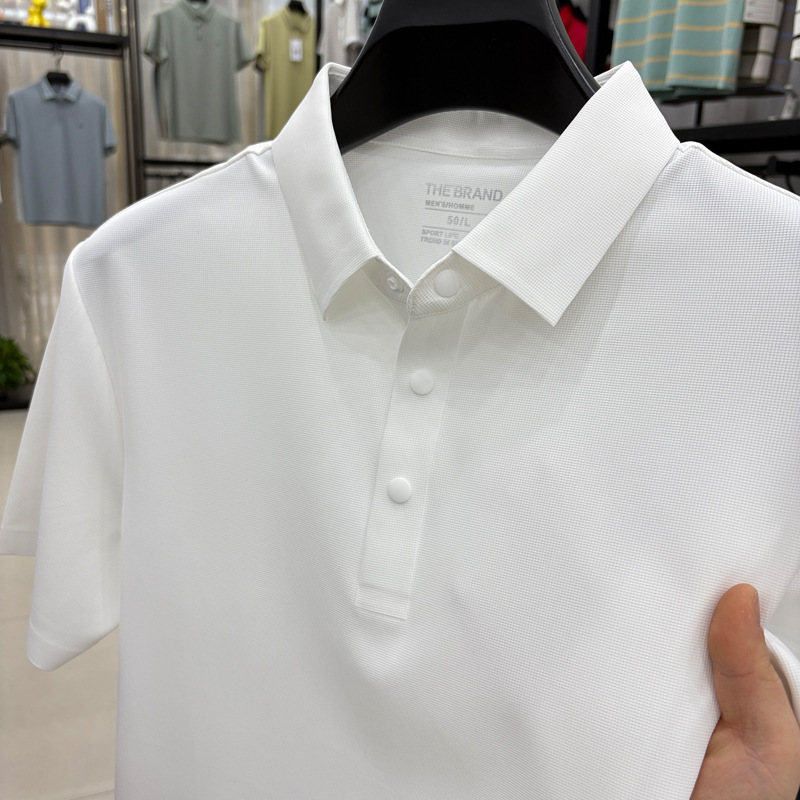 Cross-Border 26 New Summer Style Seamless Men's Short-Sleeved Polo Shirt Business Casual Lapel Half-Sleeved High-End T-Shirt Cross-Border 26 New Summer Style Seamless Men's Short-Sleeved Polo Shirt Business Casual Lapel Half-Sleeved High-End T-Shirt