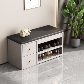 换鞋凳家用门口轻奢鞋柜多功能收纳小窄入户鞋架一体门口长条凳子