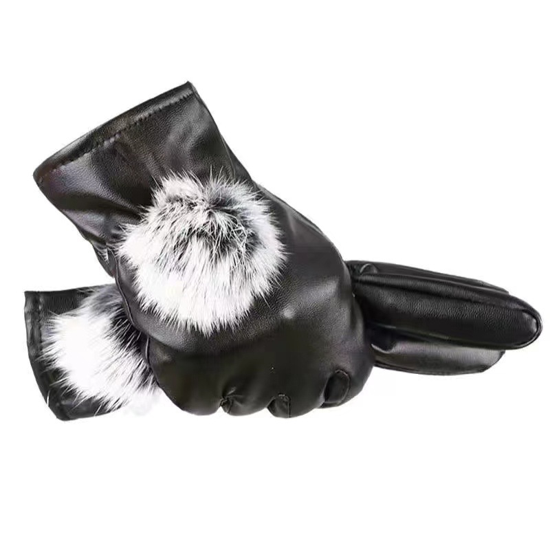 Pantalla táctil guantes de cuero guantes de invierno a prueba de frío para montar en motocicleta más vello grueso a prueba de viento, impermeable y cálido para montar en motocicleta de invierno