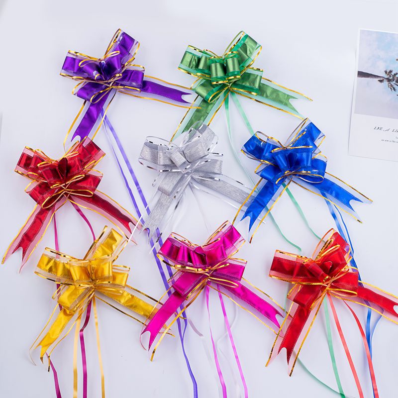 Nuevo grande 50 brillo nieve hilo arco mano-Tirado flor boda coche decoración Navidad fiesta decoración cinta