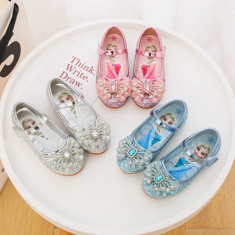 Девочки с плоской подошной принцессой обувь детская Aisa хрустальная обувь маленькая девочка мягкая подошва весенние туфли одиночные детские кожаные туфли