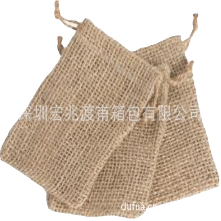 深圳箱包厂家做2021新款纯色麻布抽绳束口袋