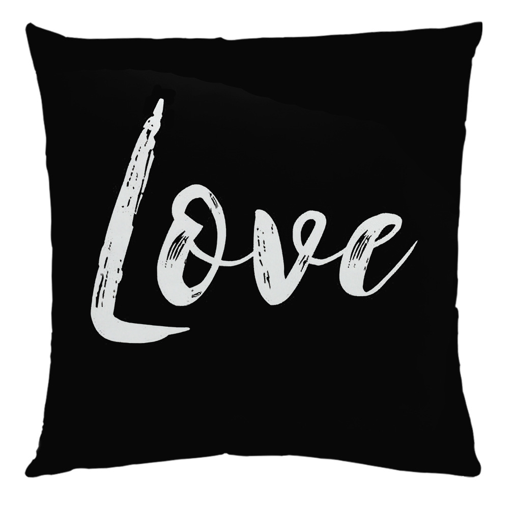 亚马逊 跨境爆款简约经典LOVE超柔绒抱枕套汽车抱枕沙发抱枕靠垫