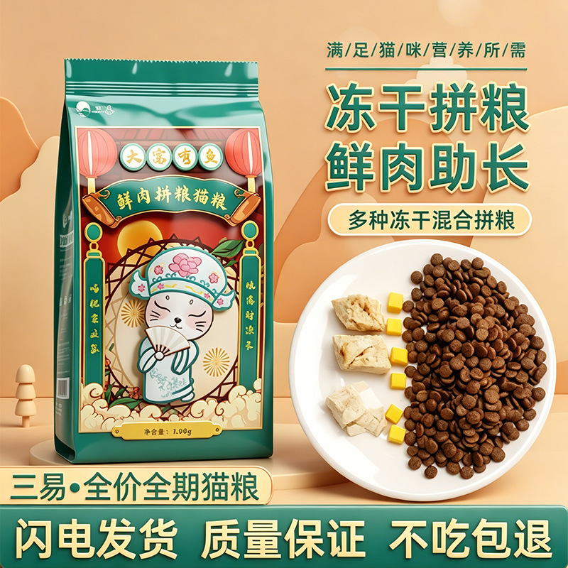 Sanyi All-Stage Cat Food Adult Cat Nutrition Blue Cat British Shorthair Ragdoll Grain-Free Complete Food All Stages Kitten Food Wholesale and Delivery