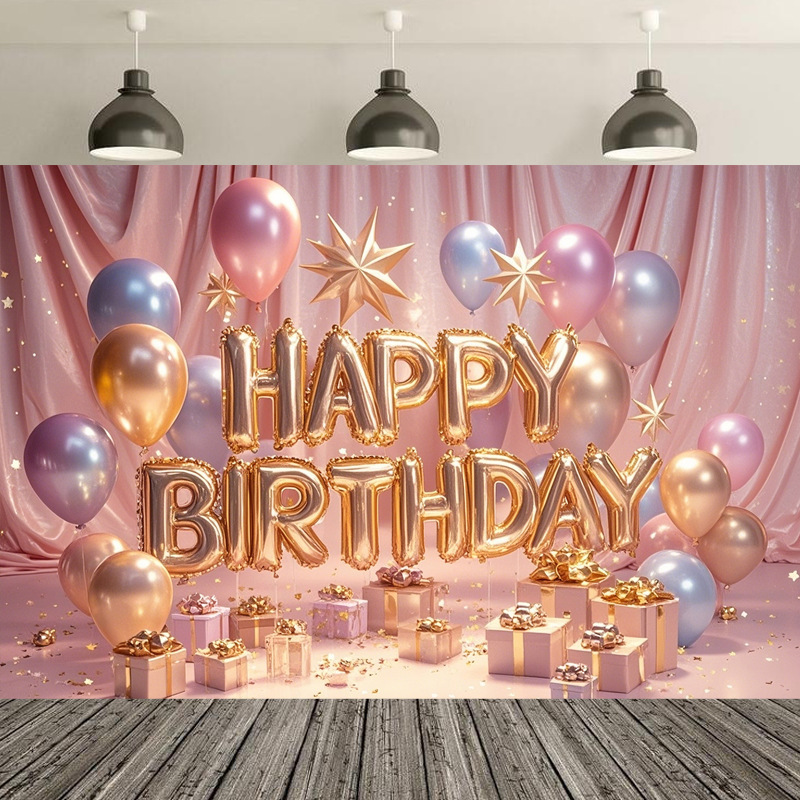 로즈 골드 생일 배경 천 001