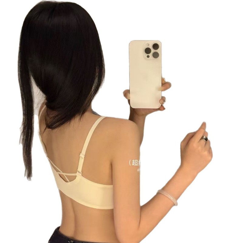 CK&OI 0619#双扣深V小聚蛋无痕舒适交叉美背双扣聚拢提拉内衣女|undefined