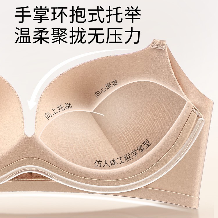 无痕内衣女小胸显大聚拢塑形收副乳防下垂上托夏季粉底液隐形文胸|undefined