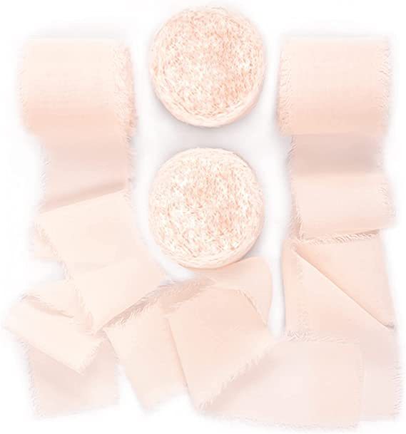 INS deshilachado gasa cinta ramo de la boda borla cinta arco decoración hilo de nieve tira de tela de seda