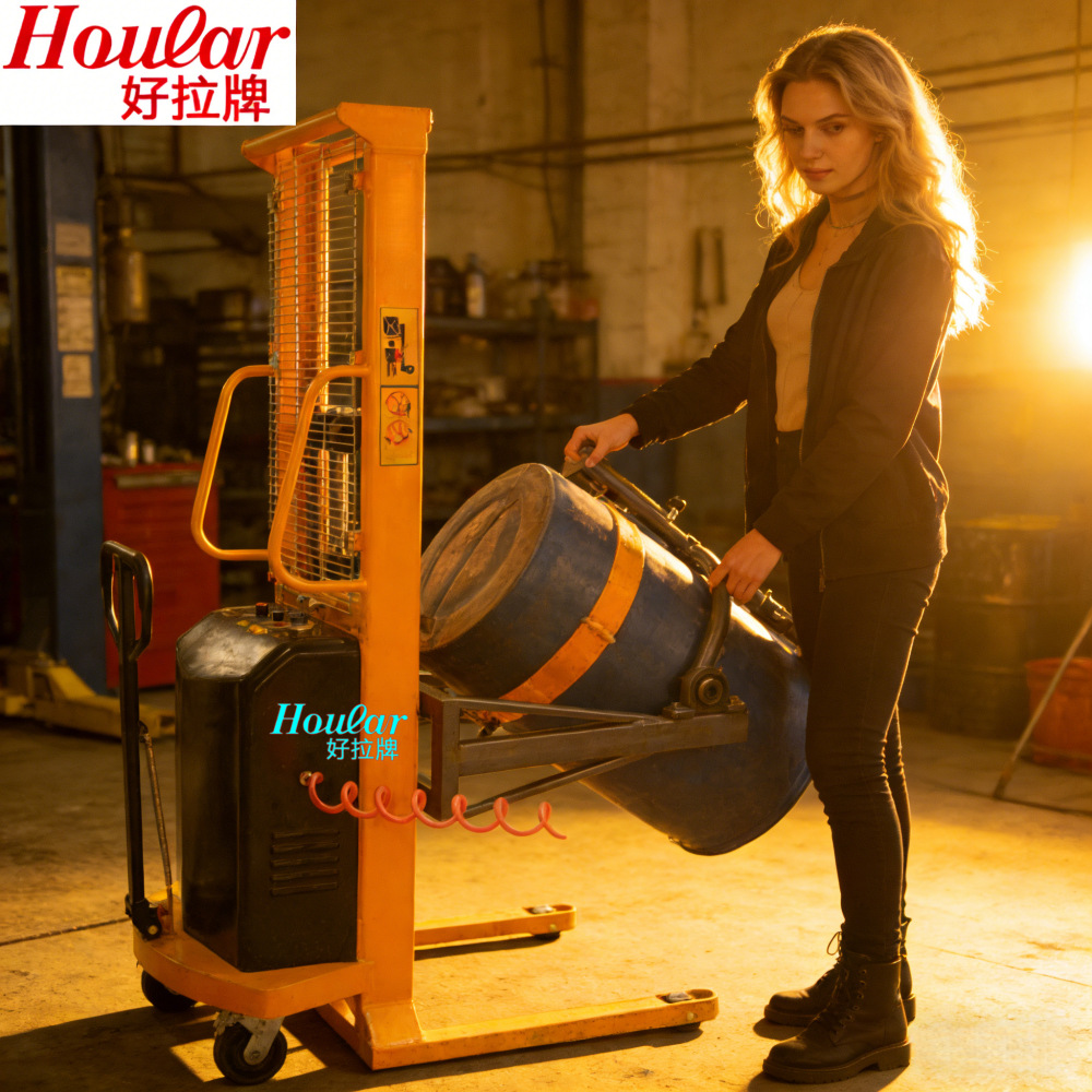 专业DA300kg升1.5米气动油桶车气动防爆倾倒车油桶翻转倒料车