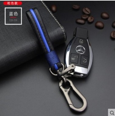 革ロープキーホルダーペンダント編組ロープキーリング金属カップル漫画アクセサリー男性と女性の車のキーチェーン