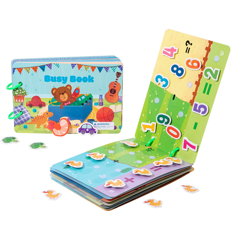 Educación temprana para niños transfronterizos, libros de pasta silenciosa, iluminación de dibujos animados, libros de pegatinas repetidos, libros ocupados, juguetes educativos