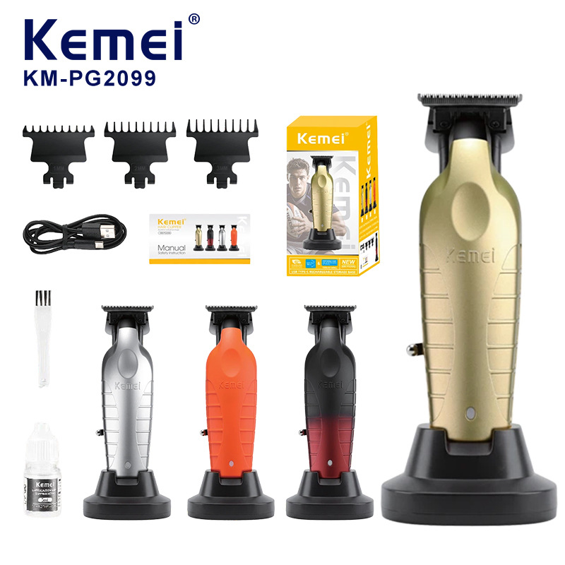 Corte de pelo eléctrico transfronterizo Kemei KM-PG2099 salón de peluquería profesional tijeras eléctricas tijeras de corte de pelo cargadas tijeras de cabeza de aceite