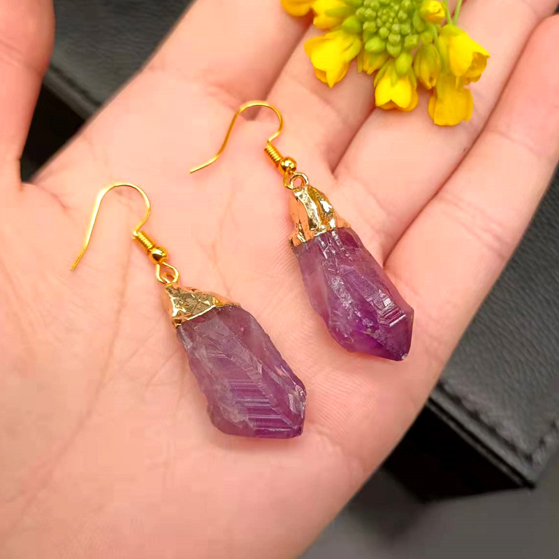 Retro Rhombus Crystal Patchwork Drop Earrings 1 Pair