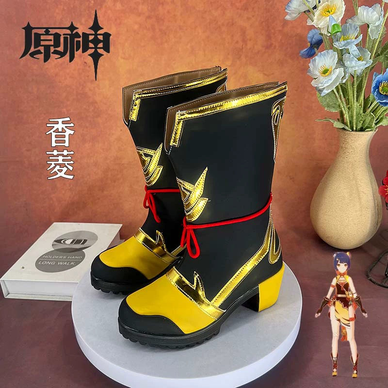 Genshin Impact Xiangling обувь для косплея для девочек Лоли аниме комикс шоу