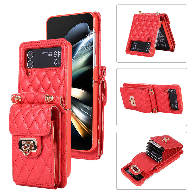For Samsung Z Flip4 Small Fragrance Organ Card Case Crossbody Phone Case Z Flip5 Unisex Folding Screen Protective Case