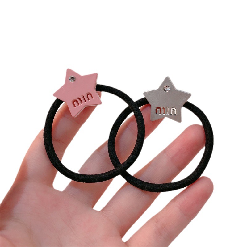 Cuerda para el cabello de estrella simple, cuerda para la cabeza de cola de caballo de alta elasticidad, banda de goma Mori, anillo para el cabello femenino, no daña el cabello, cuerda para el cabello, accesorios para el cabello