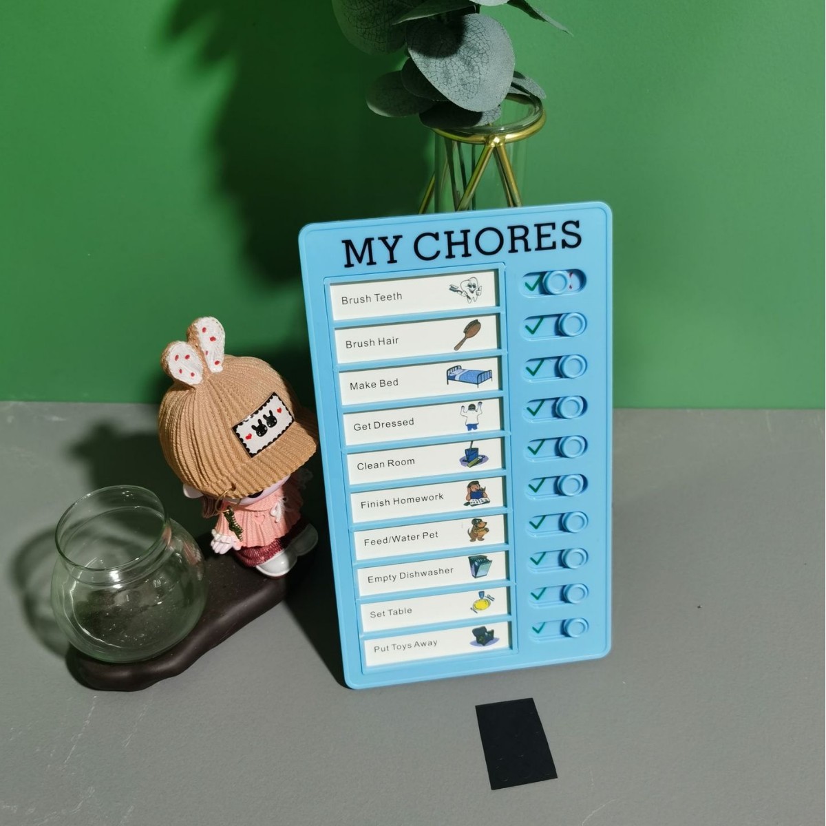 La autodisciplina tarjeta perforadora Niños Estudiantes de la escuela primaria mesa de aprendizaje buenos hábitos desarrollar planes de esta tarea de vacaciones de verano tiempo mesa de artefactos