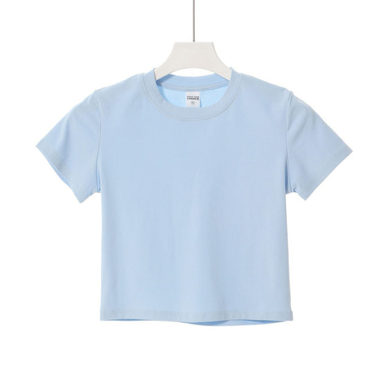 Women's 2025 Spring and Summer American Spice Girls Short-sleeved T-shirt Slim-fit T-shirt Shoulder Short Top Women's Spandex Yarn T-shirt Women