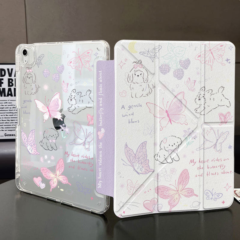 Ins Butterfly Paradise Y-Foldable Protective Case for iPad Air6/5 Tablet 10/9/8 Generation 11inch iPad Anti-Fall Ins Butterfly Paradise Y-Foldable Protective Case for iPad Air6/5 Tablet 10/9/8 Generation 11inch iPad Anti-Fall