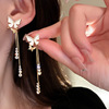Long retro earrings with tassels, fashionable silver needle from pearl, silver 925 sample, internet celebrity, wholesale