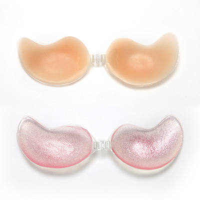 隐形胸贴 U型款vbra  硅胶V BRA水晶粉款肤色款 硅胶文胸 带包装|ms