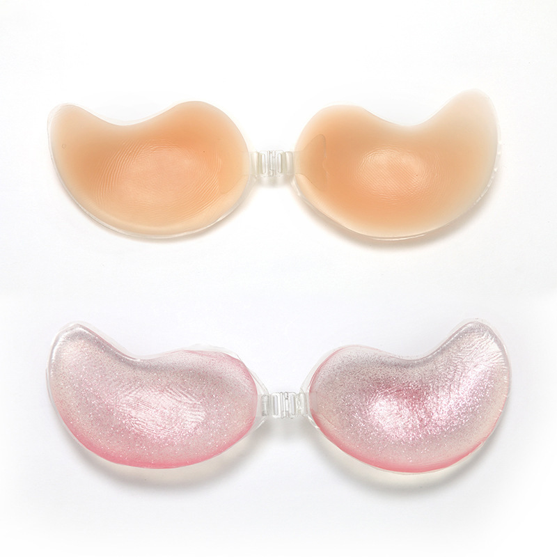 隐形胸贴 U型款vbra  硅胶V BRA水晶粉款肤色款 硅胶文胸 带包装|ms