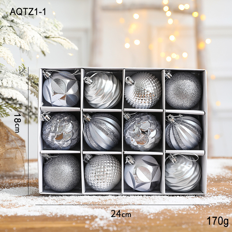 Hong Kong Heng Navidad 6cm BOLA DE Navidad conjunto árbol de Navidad decoración colgante Bola de Navidad 12 cajas pintado bola decorativa image 7