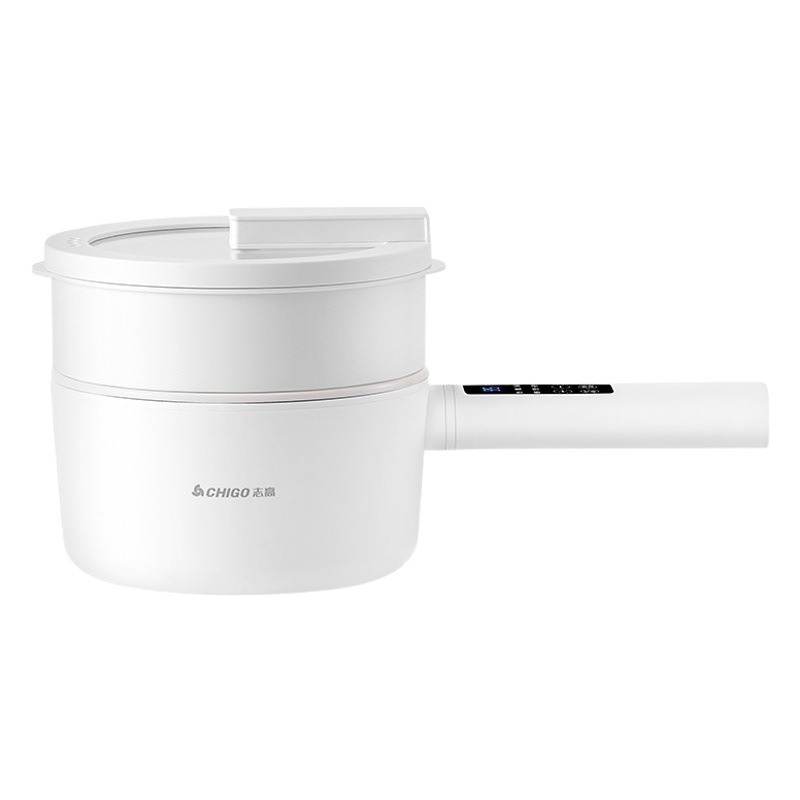 Olla de cocina eléctrica Zhigao, hogar multifuncional, dormitorio de estudiantes, olla caliente, olla antiadherente, freír, reserva inteligente, olla integrada 2L