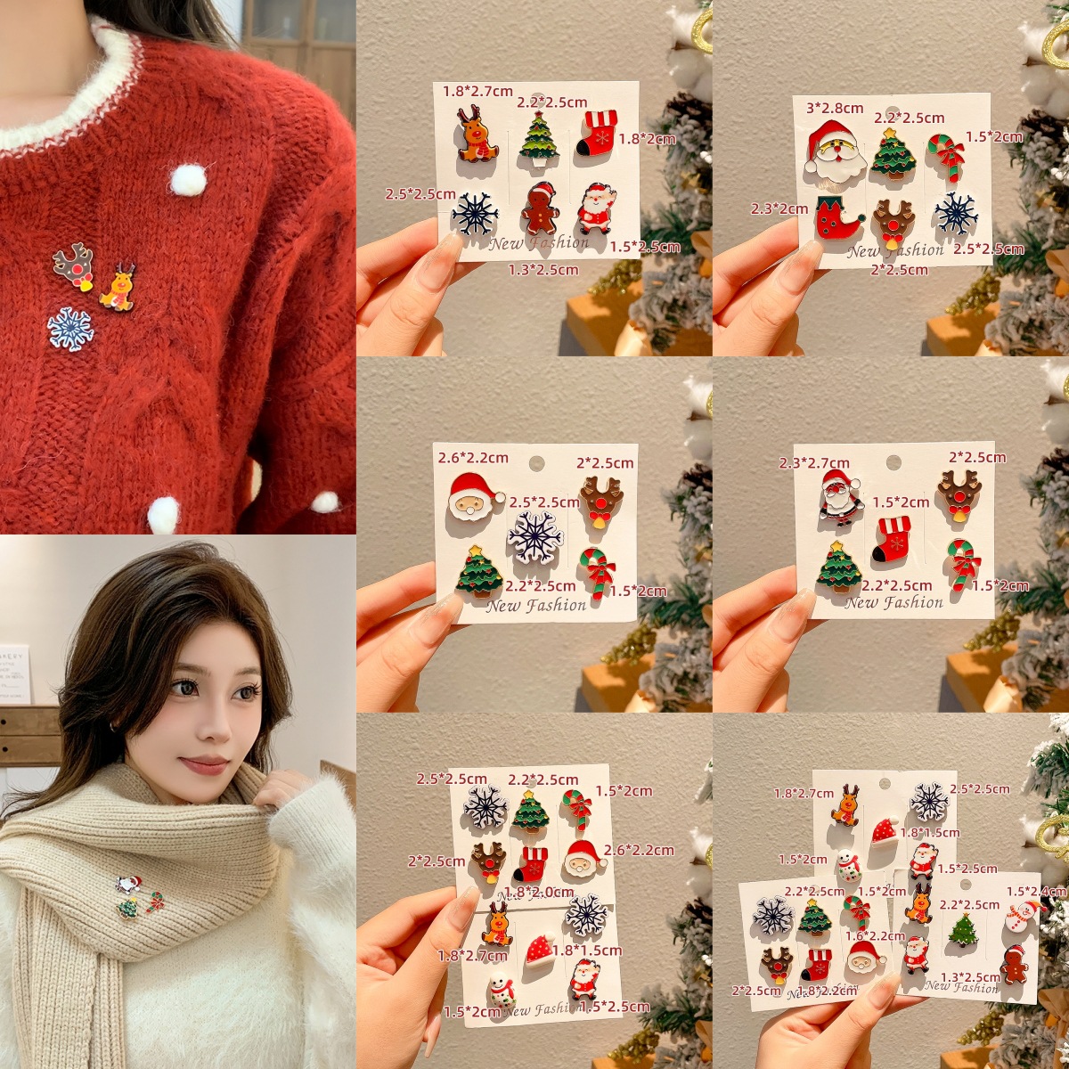 Emblemas de Navidad joyas regalos navideños flocos de nieve alce metal ligero accesorios de broche de Navidad viejos