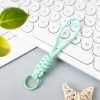 Green white dot diamond knot lanyard (with hanging loop)