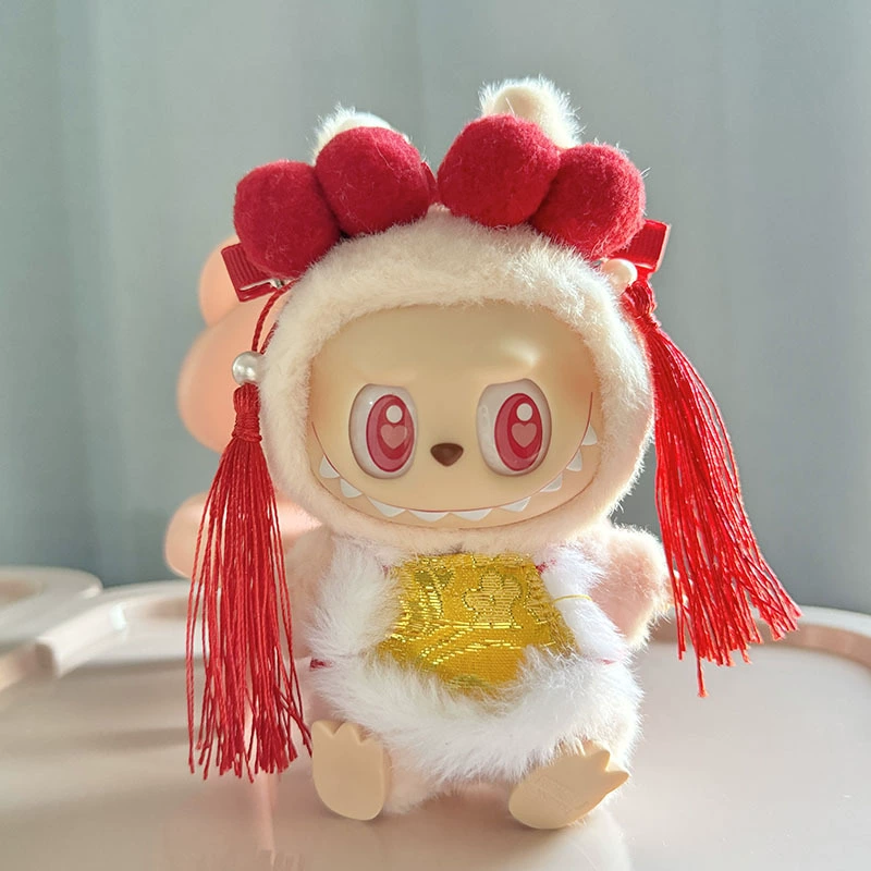 #Одежда Только] Первая/Вторая Генерация Labubu Одежда Подвеска Labubu Сидеть Вечеринка Платье Золотой Пояс Комплект