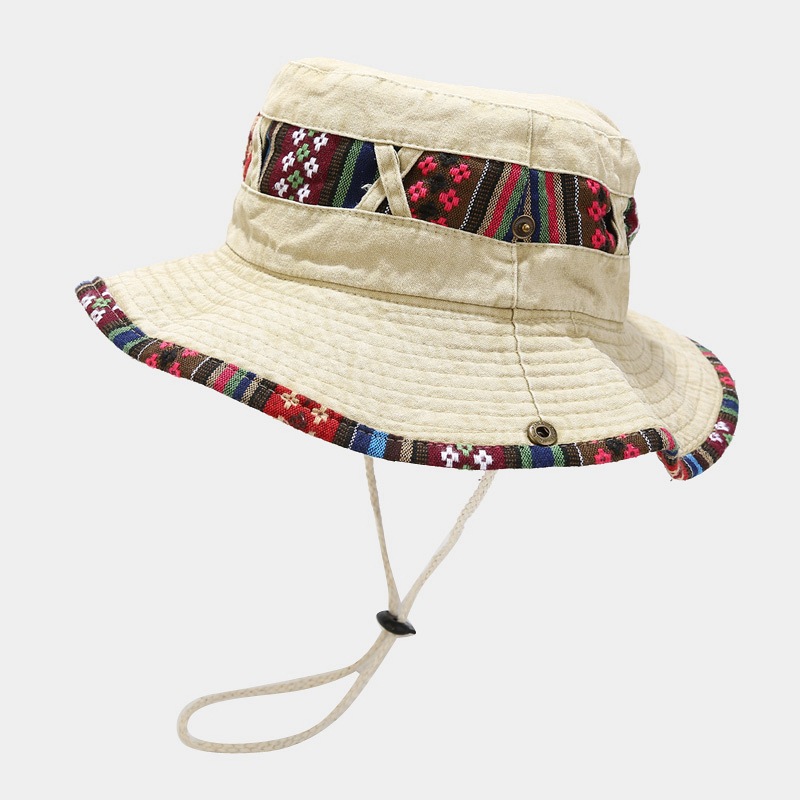 Unisex Gender Ethnic Style Style Unisex Ethnic Style Geometric Wide Eaves Bucket Hat
